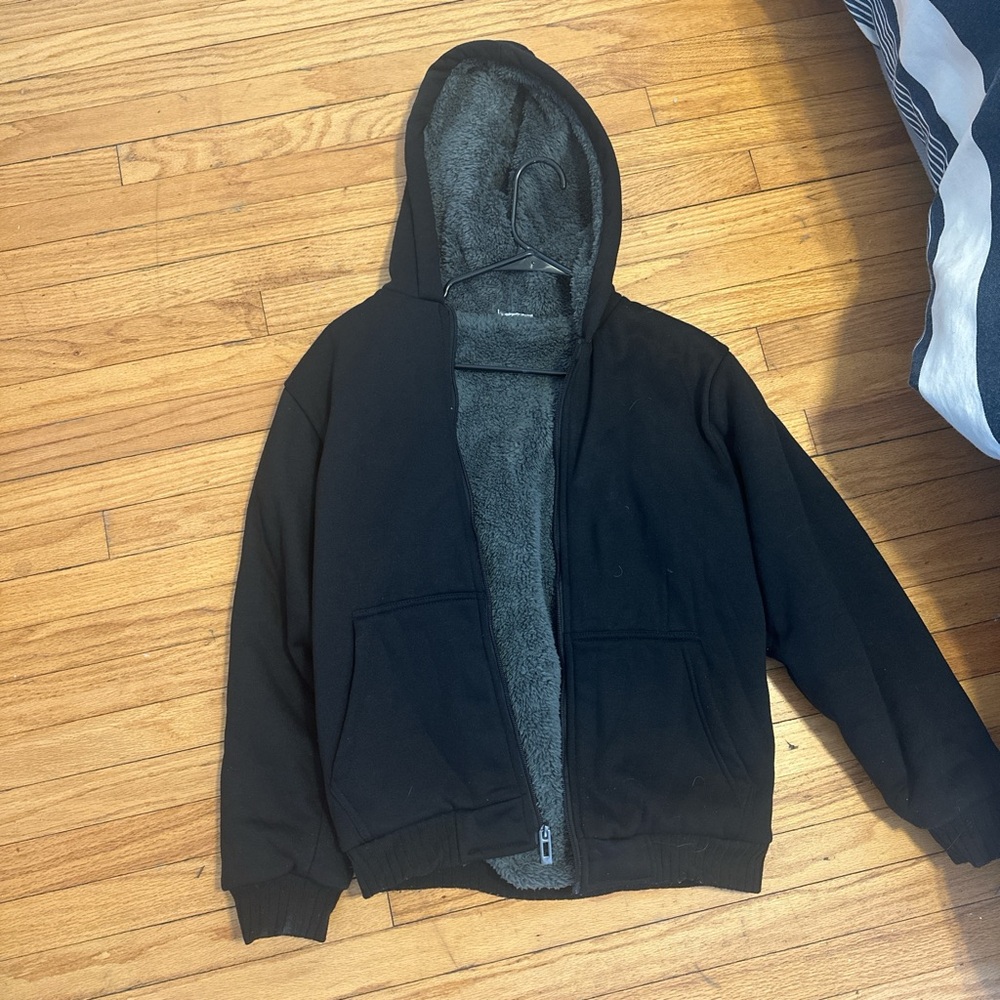 Woman’s Black Hooded zip up jacket